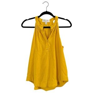 Anthropologie Cloth & Stone Sleeveless‎ Henley Halter Blouse Size XS Yellow
